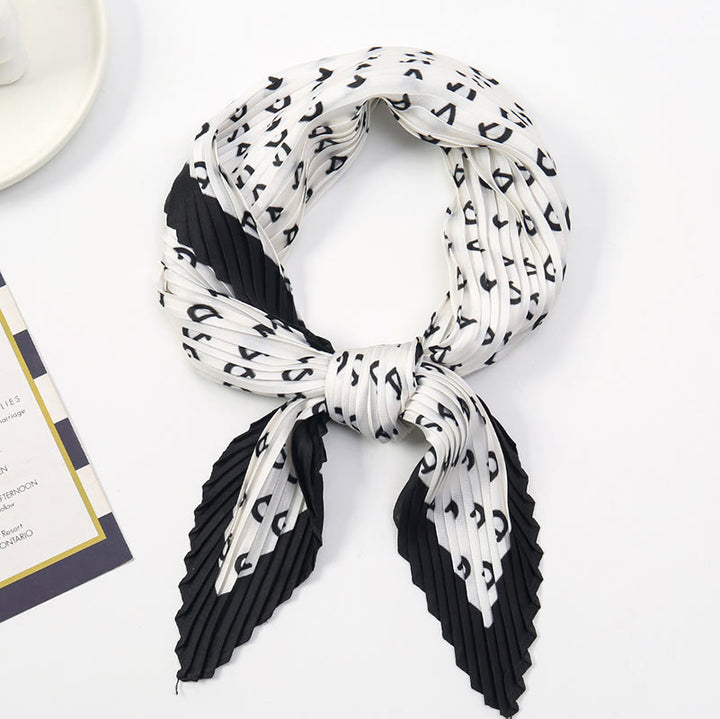 Women's Pleated Artistic Pattern Lightweight Flowy All-Season Scarf - Style #4 - image 5