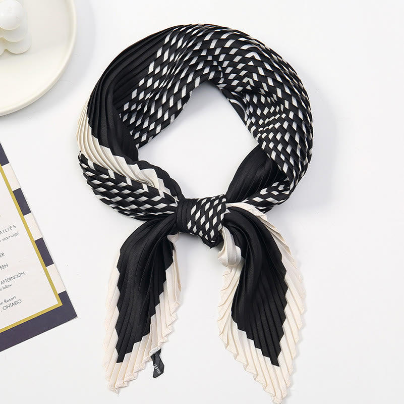 Women's Pleated Artistic Pattern Lightweight Flowy All-Season Scarf - Style #17 - image 18