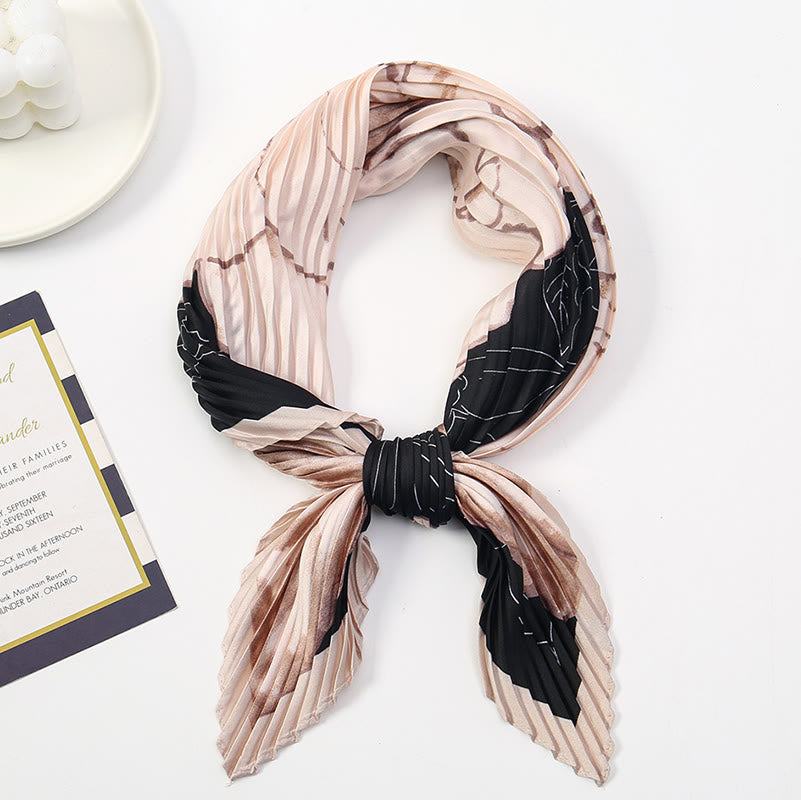 Women's Pleated Artistic Pattern Lightweight Flowy All-Season Scarf - Style #2 - image 3