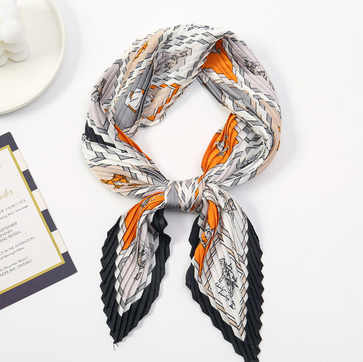 Women's Pleated Artistic Pattern Lightweight Flowy All-Season Scarf - Style #16 - image 17