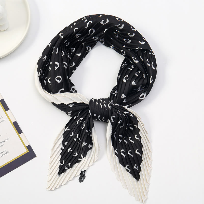 Women's Pleated Artistic Pattern Lightweight Flowy All-Season Scarf - Style #18 - image 19