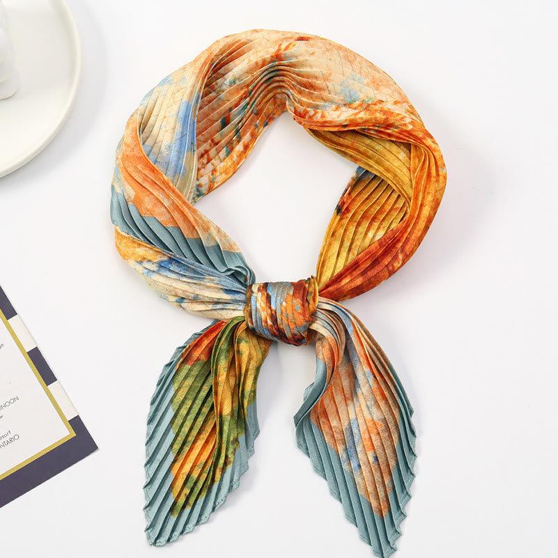 Women's Pleated Artistic Pattern Lightweight Flowy All-Season Scarf - Style #20 - image 21