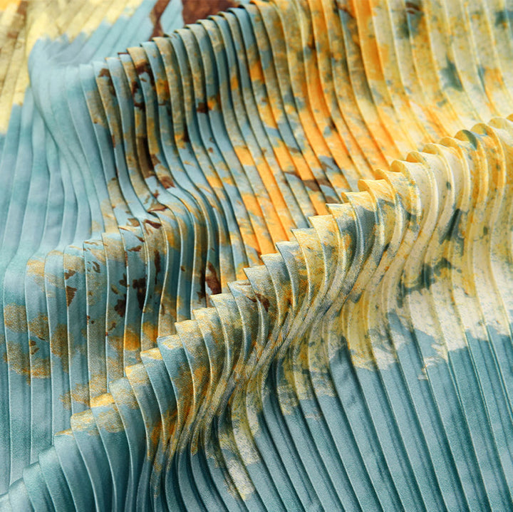 Women's Pleated Artistic Pattern Lightweight Flowy All-Season Scarf - image 2