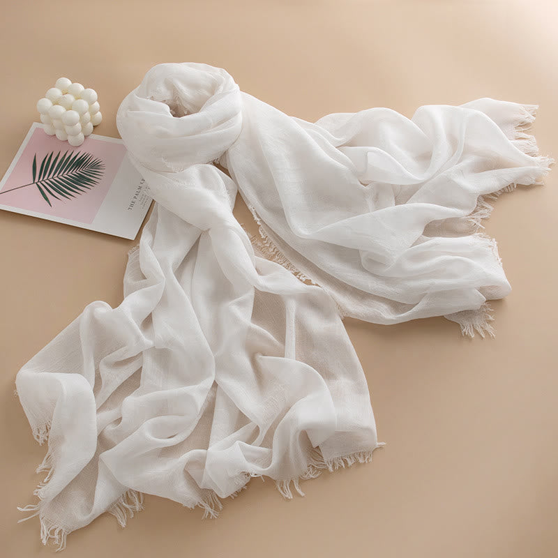 Women's Cloud-Soft Lightweight Breathable Multi-Color Versatile Fringed Scarf - Style #1 - image 0