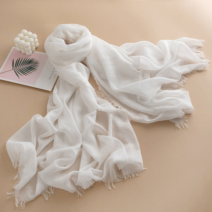 Women's Cloud-Soft Lightweight Breathable Multi-Color Versatile Fringed Scarf - Style #1 - image 0