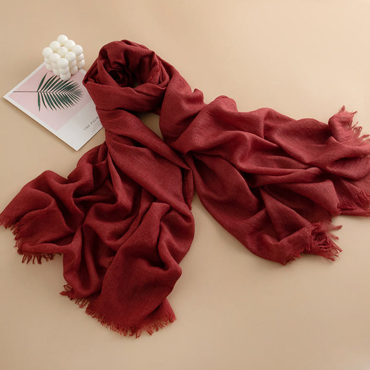 Women's Cloud-Soft Lightweight Breathable Multi-Color Versatile Fringed Scarf - image 22