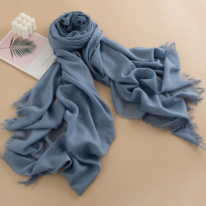 Women's Cloud-Soft Lightweight Breathable Multi-Color Versatile Fringed Scarf - Style #28 - image 27