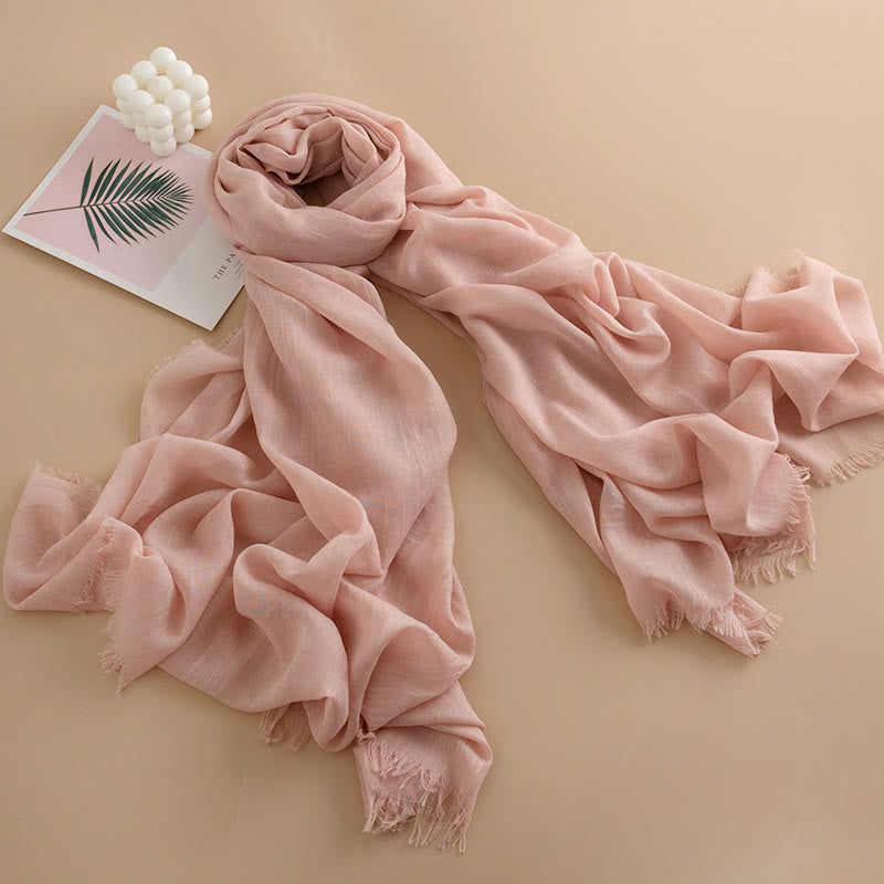 Women's Cloud-Soft Lightweight Breathable Multi-Color Versatile Fringed Scarf - Style #15 - image 14