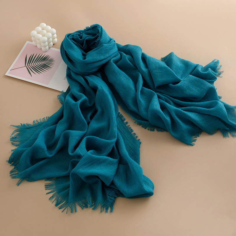 Women's Cloud-Soft Lightweight Breathable Multi-Color Versatile Fringed Scarf - Style #13 - image 12