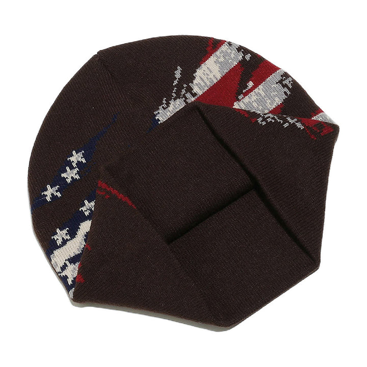 Men's Stylish Distressed American Flag Pattern Multi-color Knitted Hat - image 4