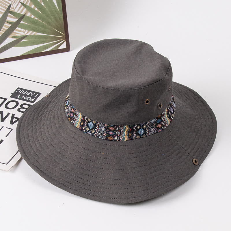 Women's Outdoor Sunshade Fisherman Hat With Metal Button - Grey - M(About 22 1/2") - image 6
