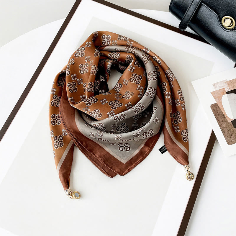 Women's Elegant Retro Art Print Lightweight Square Scarf - Style #8 - image 7