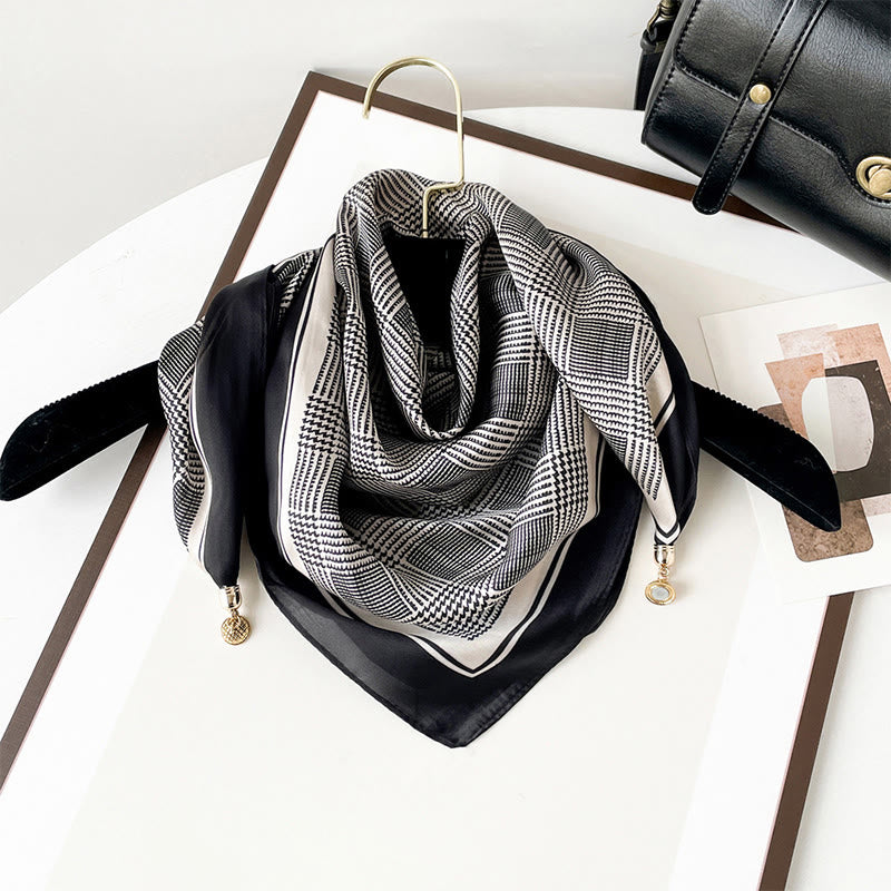 Women's Elegant Retro Art Print Lightweight Square Scarf - Style #17 - image 16