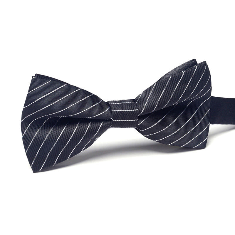 Men's Elegant Refined Sophisticated Stylish Dual-pattern Accented Formal Bow Tie - Style #21 - image 21