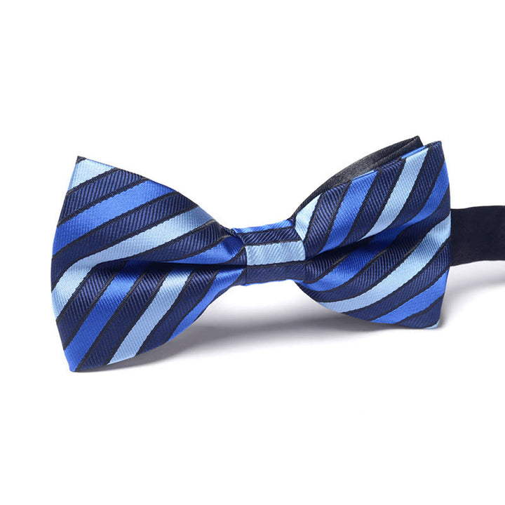 Men's Elegant Refined Sophisticated Stylish Dual-pattern Accented Formal Bow Tie - Style #10 - image 10
