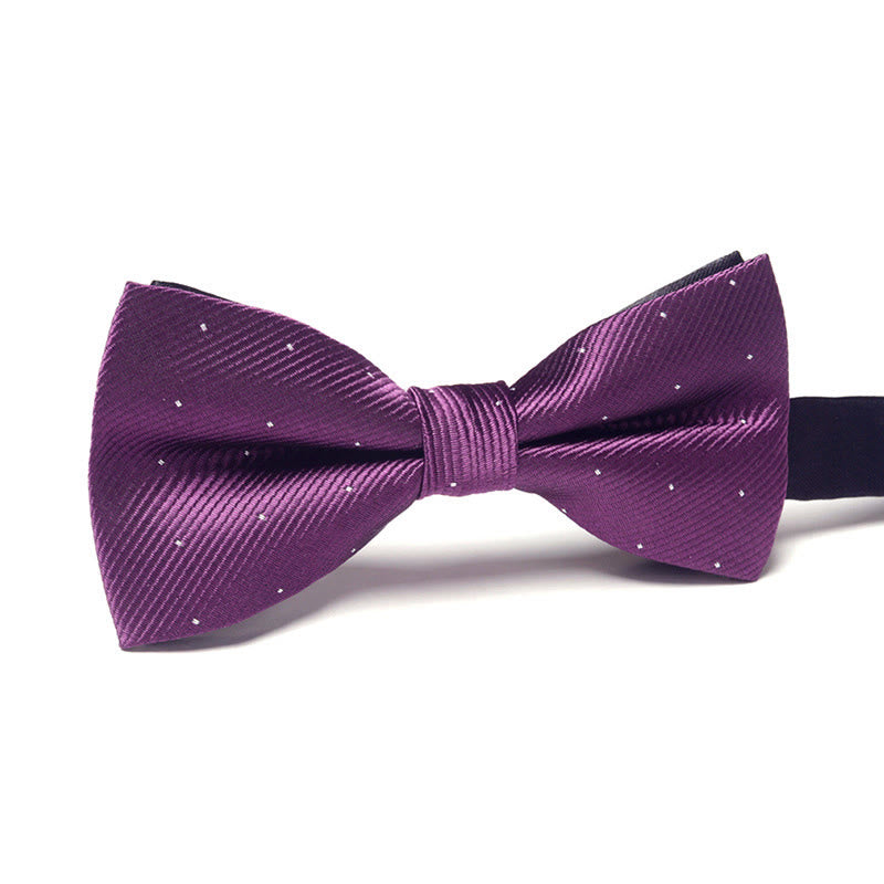 Men's Elegant Refined Sophisticated Stylish Dual-pattern Accented Formal Bow Tie - Style #3 - image 3