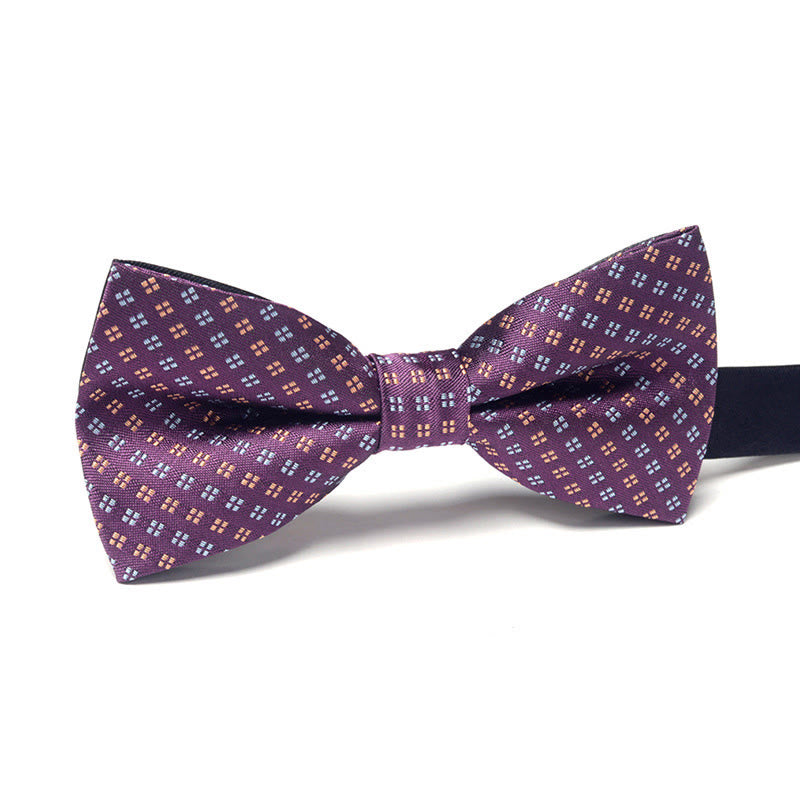 Men's Elegant Refined Sophisticated Stylish Dual-pattern Accented Formal Bow Tie - Style #5 - image 5