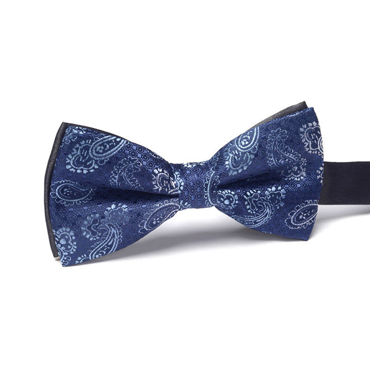 Men's Elegant Refined Sophisticated Stylish Dual-pattern Accented Formal Bow Tie - Style #13 - image 13