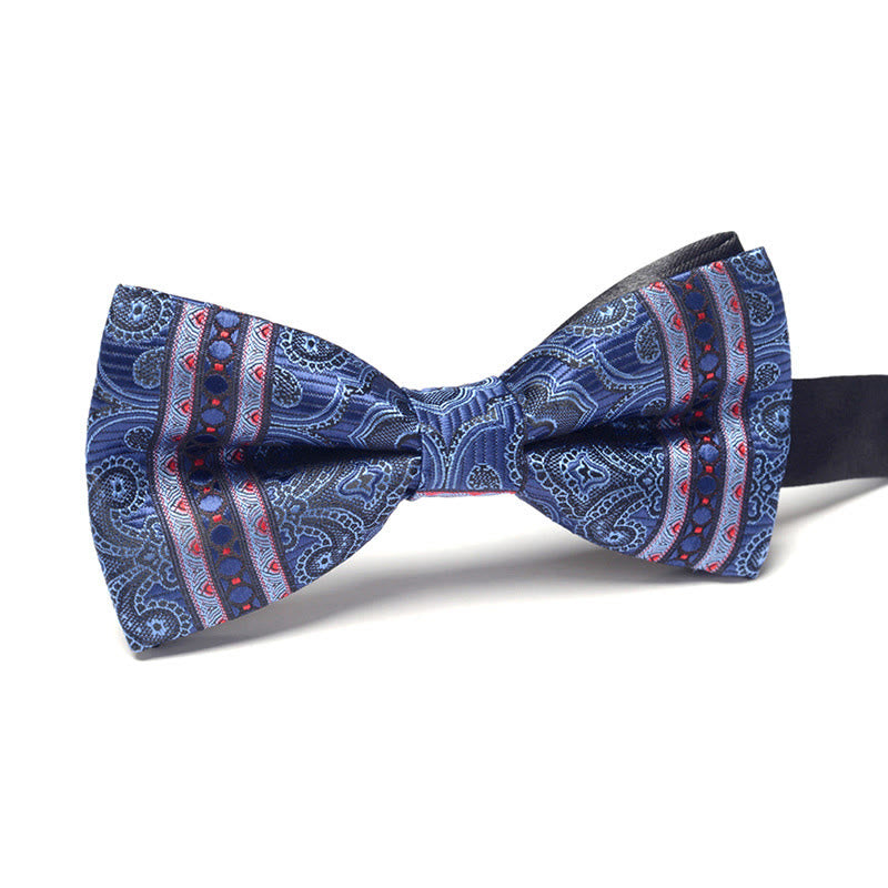 Men's Elegant Refined Sophisticated Stylish Dual-pattern Accented Formal Bow Tie - Style #12 - image 12