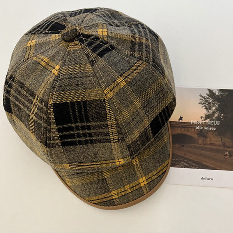 Women's Exquisite Retro Plaid Newsboy Beret Hat - image 6