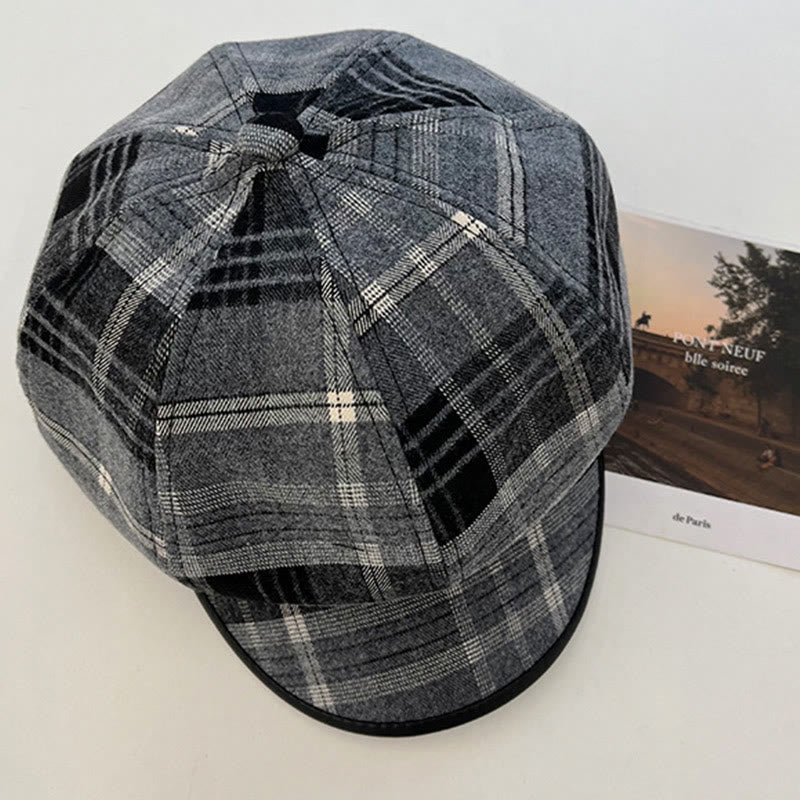 Women's Exquisite Retro Plaid Newsboy Beret Hat - image 4