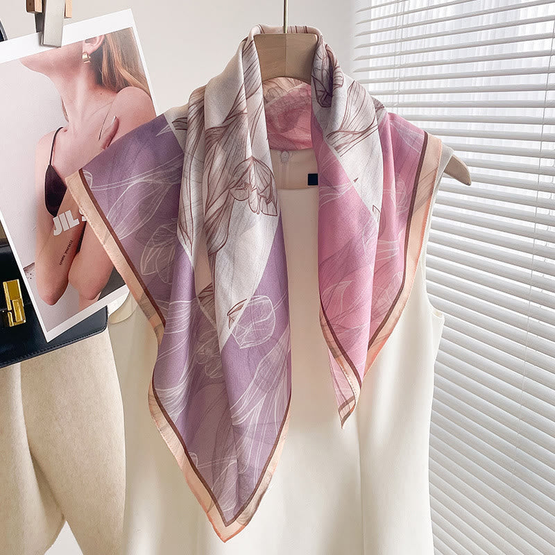 Women's Rich Printed Multi-Style Thin Square Scarf - Style #15 - image 14