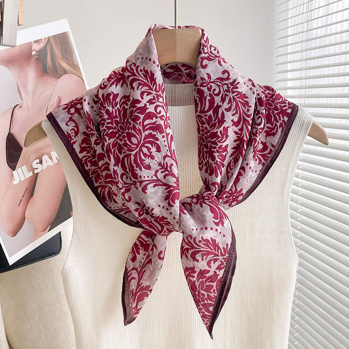 Women's Rich Printed Multi-Style Thin Square Scarf - Style #17 - image 16