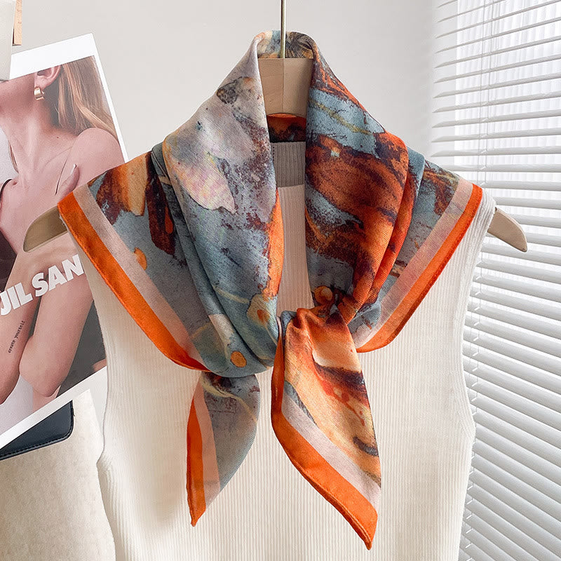 Women's Rich Printed Multi-Style Thin Square Scarf - Style #14 - image 13