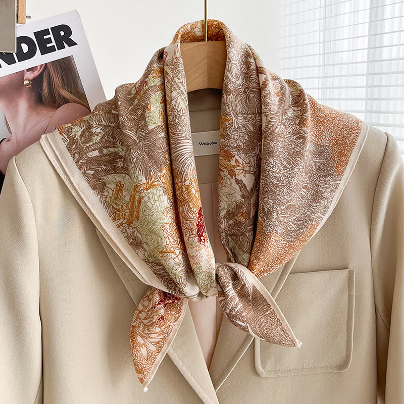 Women's Rich Printed Multi-Style Thin Square Scarf - Style #19 - image 18