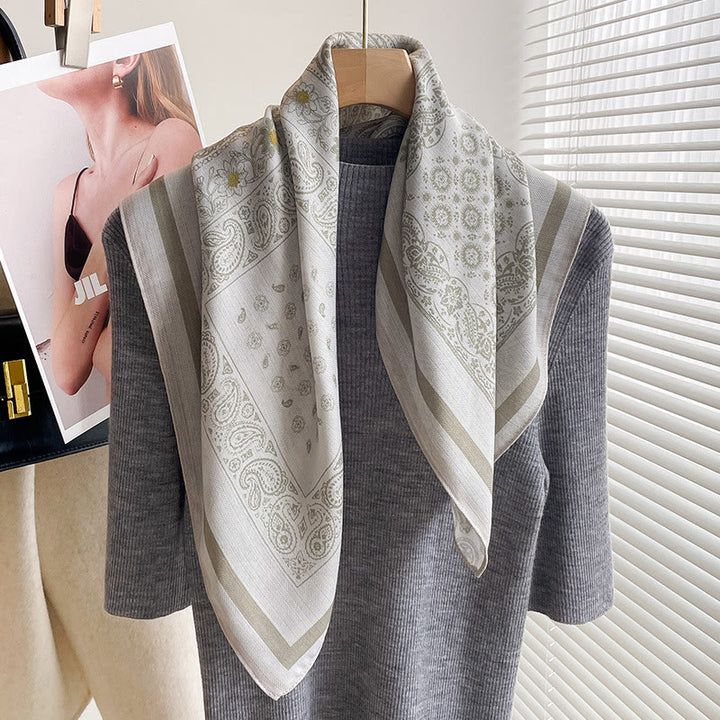 Women's Rich Printed Multi-Style Thin Square Scarf - Style #10 - image 9