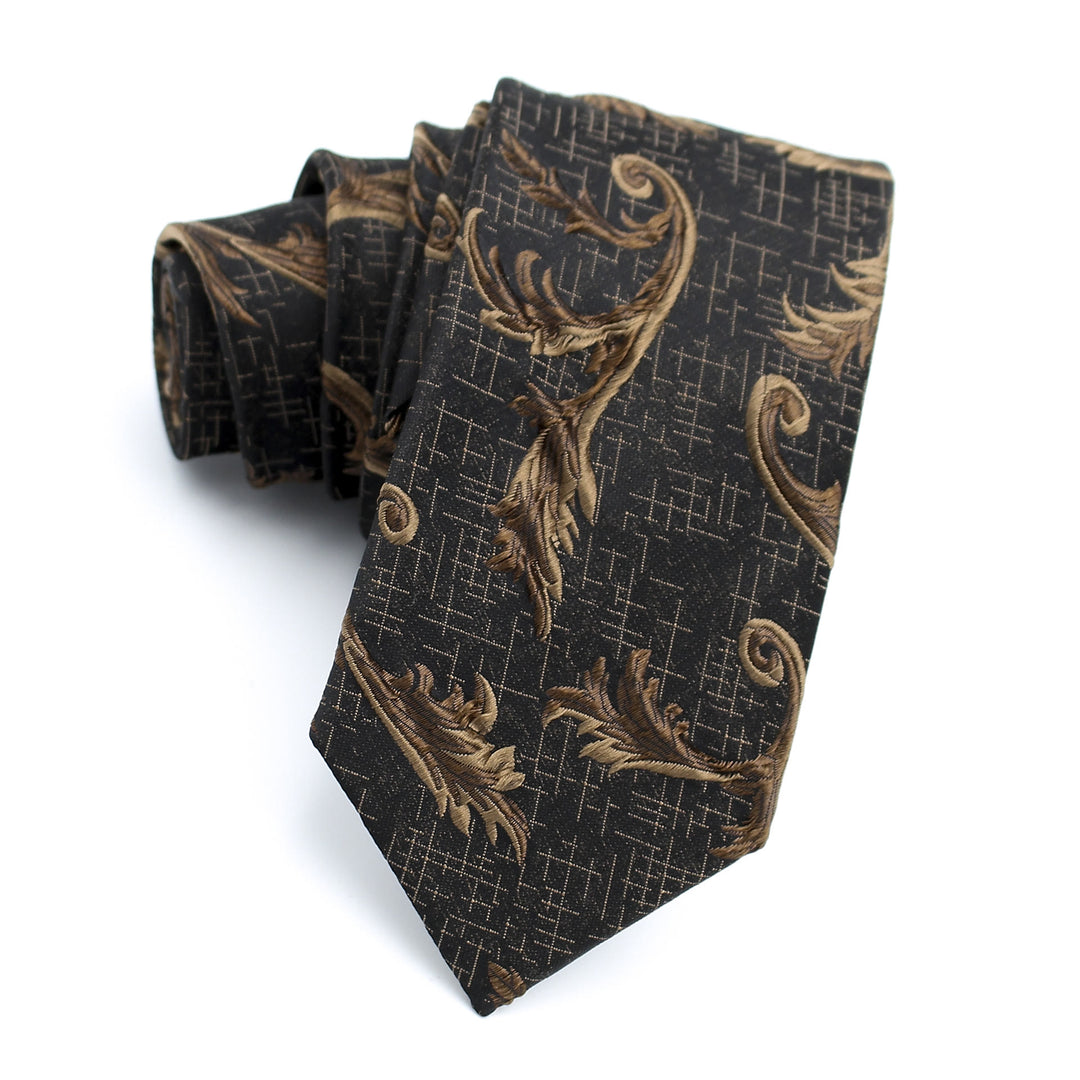 Men's Elegant Printed Formal Necktie Bow Tie Pocket Square - Necktie - Style #8 - image 11