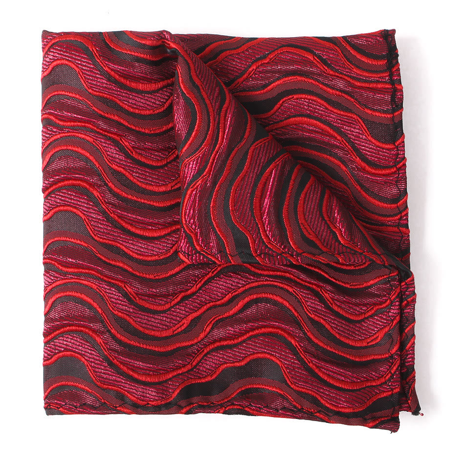 Men's Elegant Printed Formal Necktie Bow Tie Pocket Square - Pocket Square - Style #5 - image 17