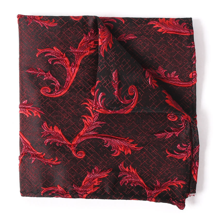 Men's Elegant Printed Formal Necktie Bow Tie Pocket Square - Pocket Square - Style #6 - image 18