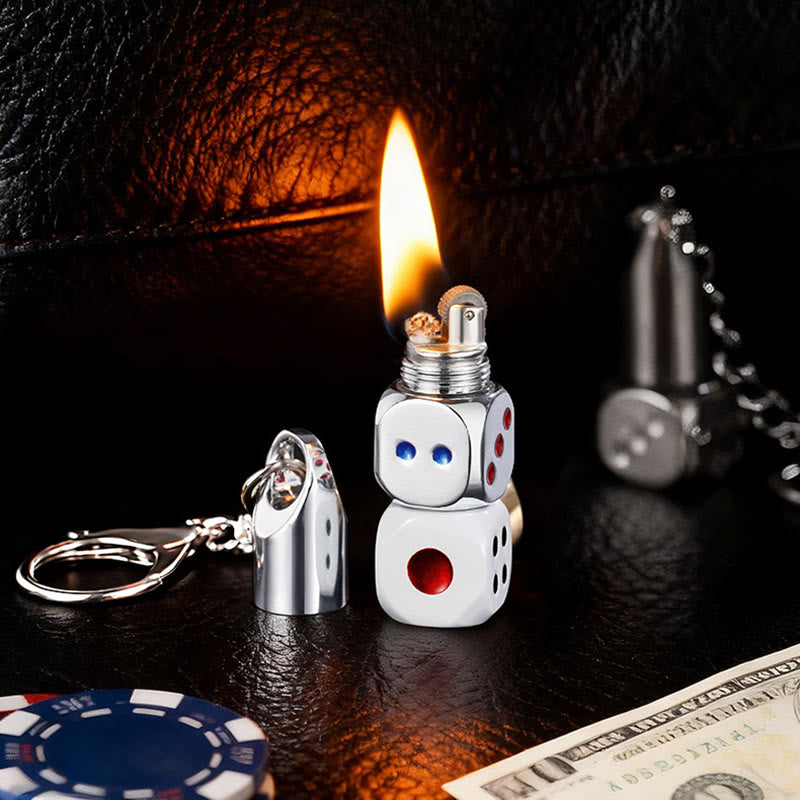 Classic Mini Dice Refillable Kerosene Lighter Keychain - image 0