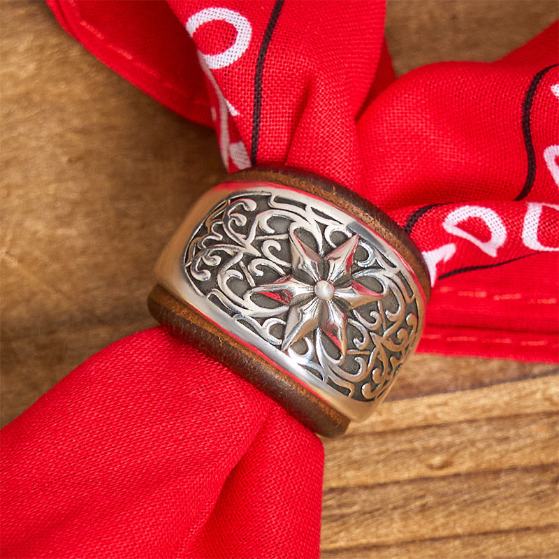 Hexagram Round Button Cashew Printed Pocket Square - image 10