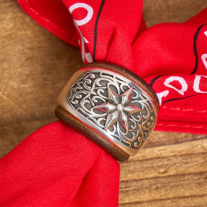 Hexagram Round Button Cashew Printed Pocket Square - image 10