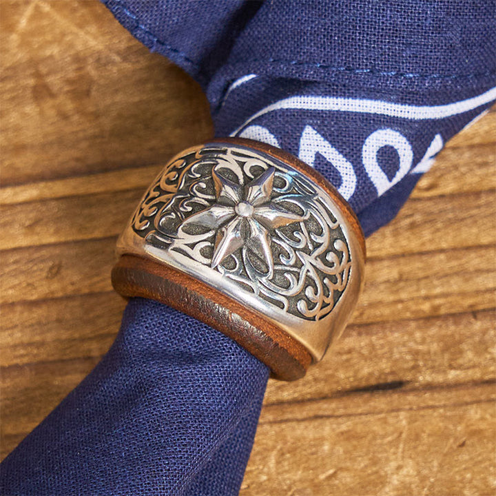 Hexagram Round Button Cashew Printed Pocket Square - image 4