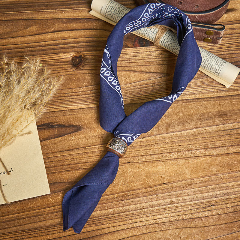 Hexagram Round Button Cashew Printed Pocket Square - image 0