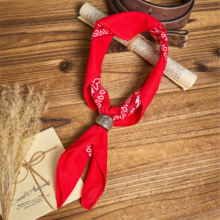 Hexagram Round Button Cashew Printed Pocket Square - image 8