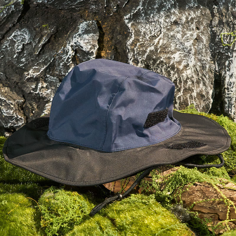 Outdoor Waterproof Sunscreen Breathable Color Blocked Fisherman Hat - image 2