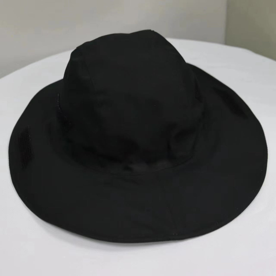 Outdoor Waterproof Sunscreen Breathable Color Blocked Fisherman Hat - Black - Adjustable (About 21 5/8"-23 1/4") - image 6