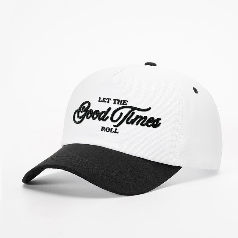 Let the Good Times Roll Two-Tone Embroidered Baseball Cap - white with black - M (22-22 7/8") - image 1