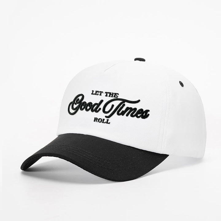Let the Good Times Roll Two-Tone Embroidered Baseball Cap - white with black - M (22-22 7/8") - image 1
