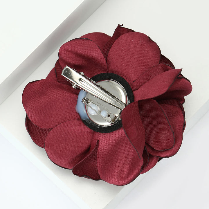 Lustrous Satin Elegant Rose Multi-color Brooch - image 1