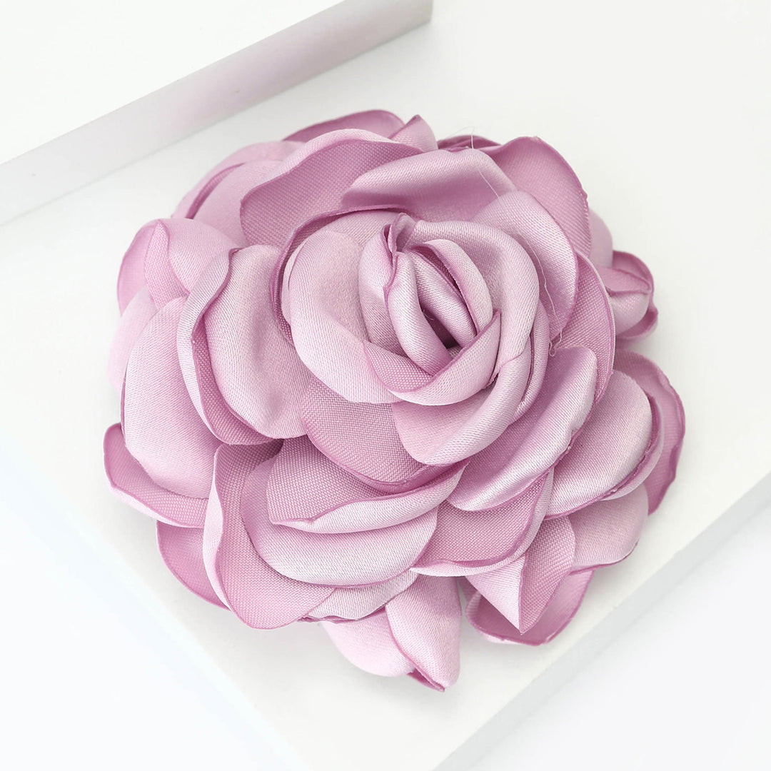 Lustrous Satin Elegant Rose Multi-color Brooch - Purple - image 8