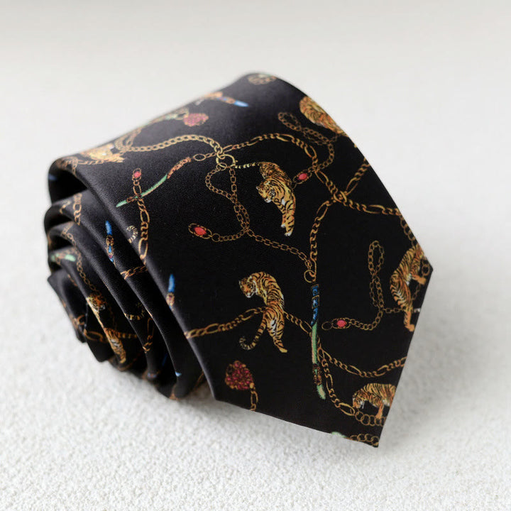 Men's Personalized Horse Printed Hand-Tie Green Necktie - Style #7 - image 9