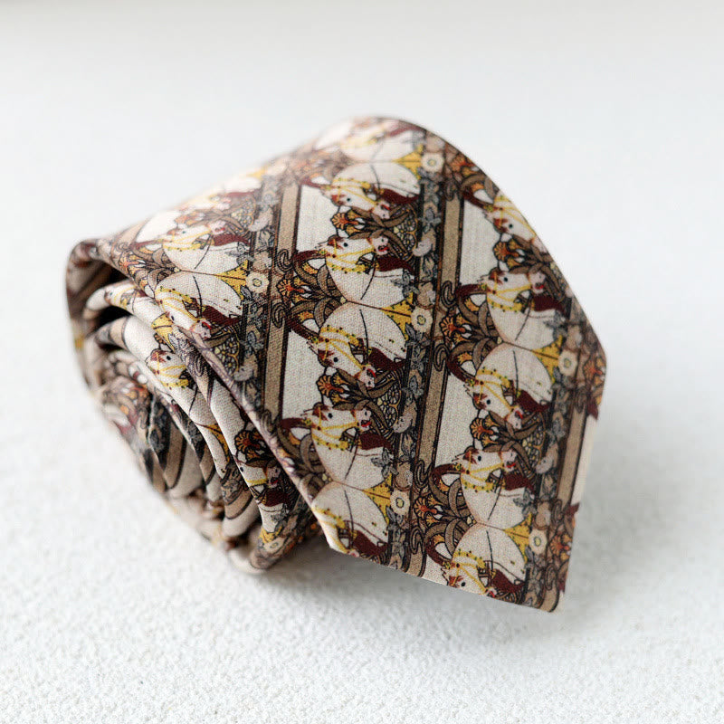 Men's Personalized Horse Printed Hand-Tie Green Necktie - Style #2 - image 4