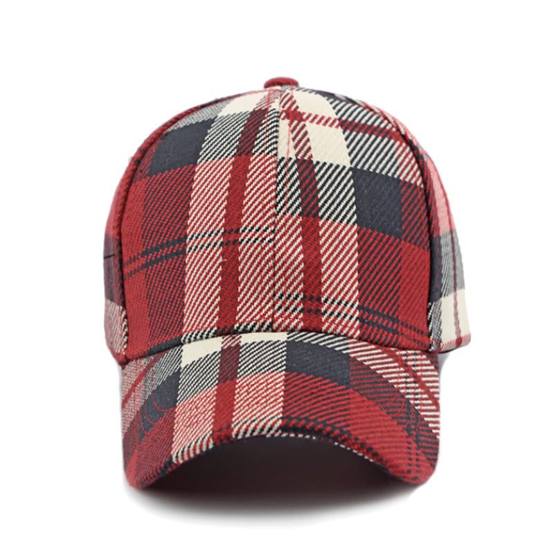 Retro Plaid Pattern Multi-Color Casual Baseball Cap - image 2