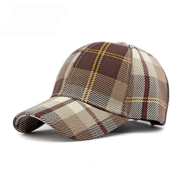 Retro Plaid Pattern Multi-Color Casual Baseball Cap - Coffee - Adjustable (21 5/8''-23 5/8") - image 6
