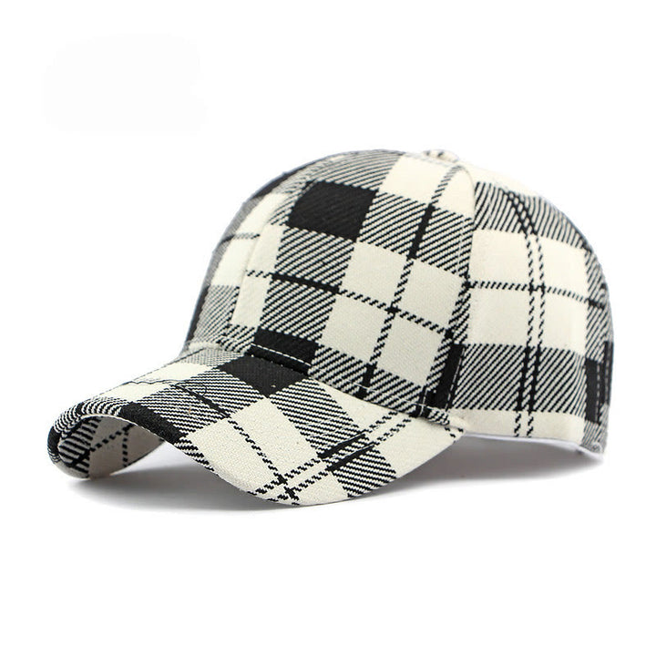 Retro Plaid Pattern Multi-Color Casual Baseball Cap - Black - Adjustable (21 5/8''-23 5/8") - image 4